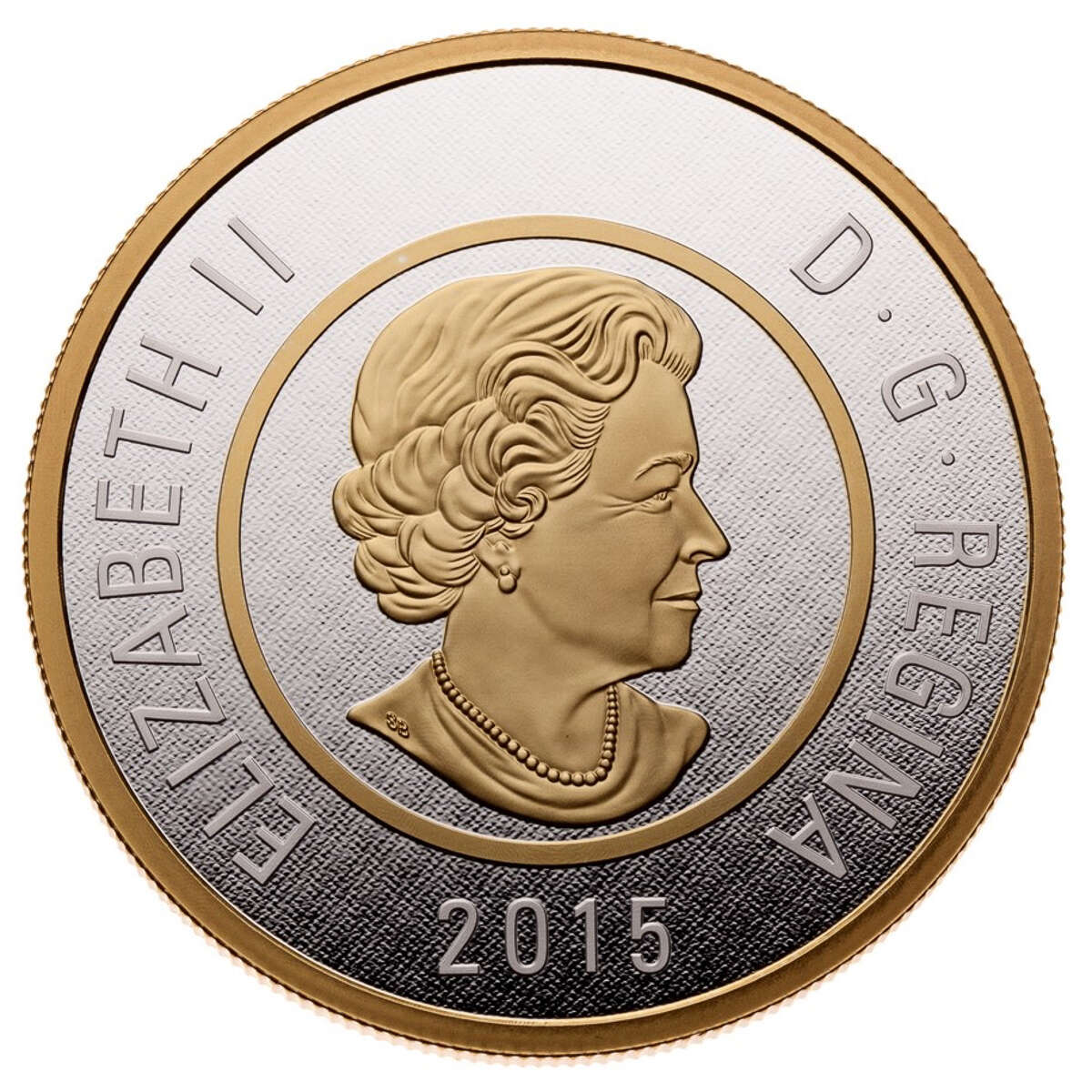 【金・財運！ダブル効果】⭐️超特大！虹入プラチナ・シルバー・ガーデン⭐️R 141 2015 $2 Big Coin Series: Polar Bear - 5 oz. Pure Silver Coin