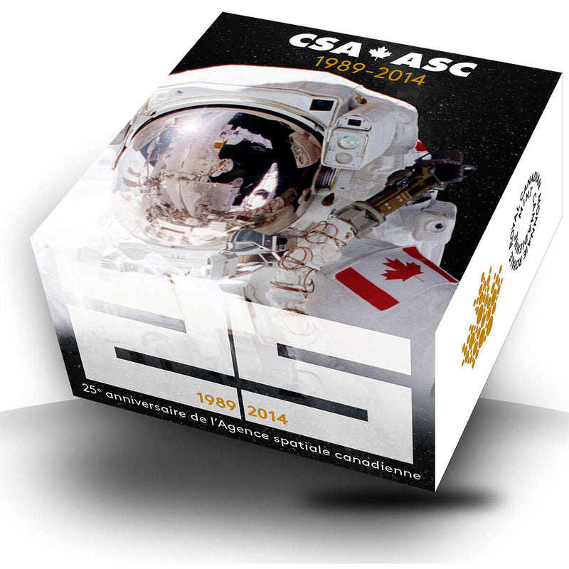 2014 $20 The Canadian Space Agency, 25th Anniversary - Pure Silver Coi