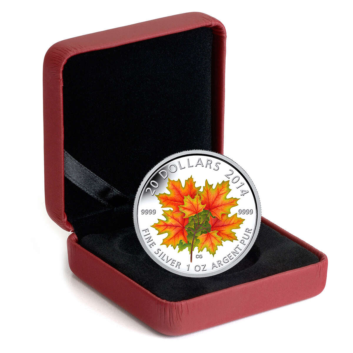 2014 $20 Maple Leaves - Pure Silver Glow-in-the Dark Coin