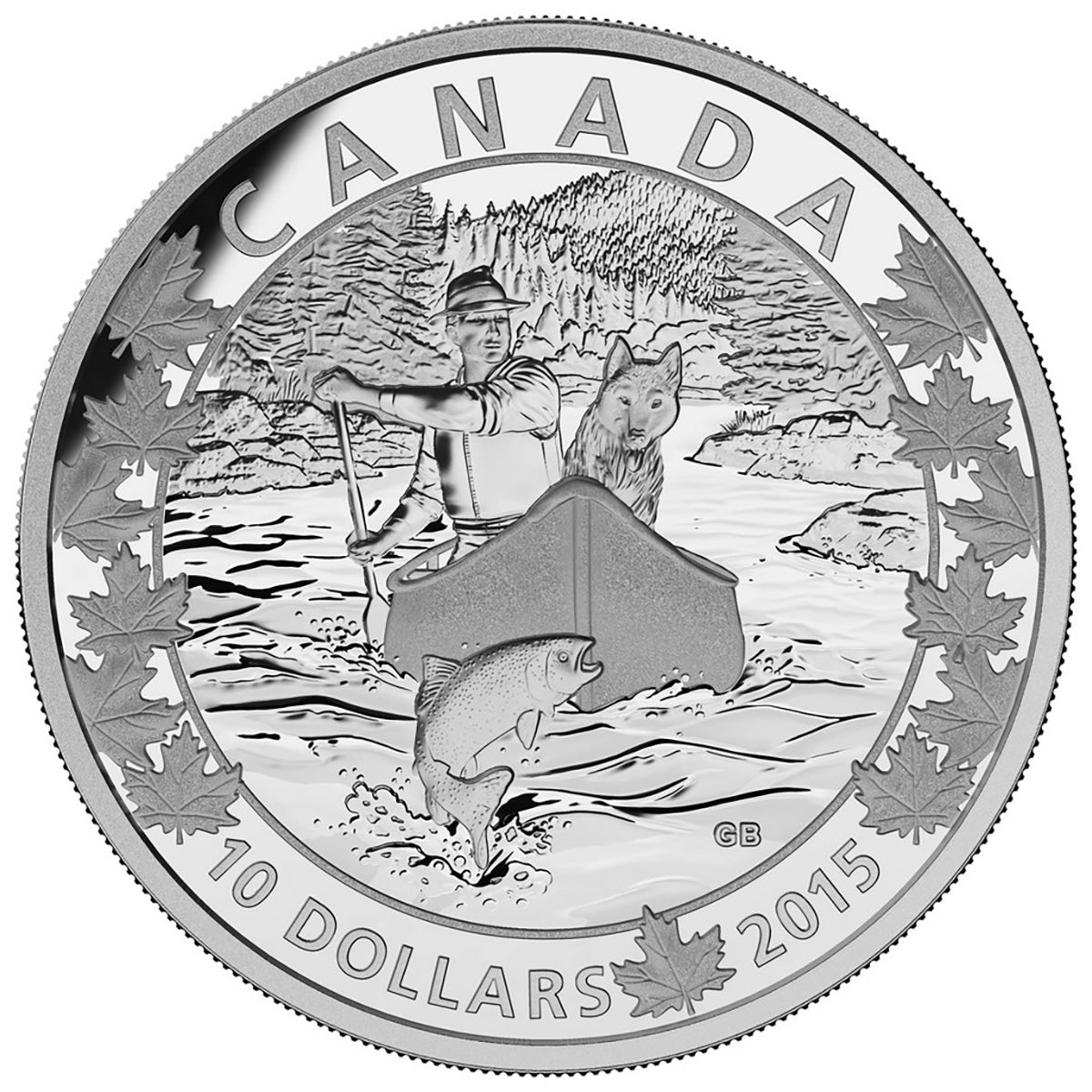 2015 $10 Canoe Across Canada: Splendid Surroundings - Pure Silver Coin