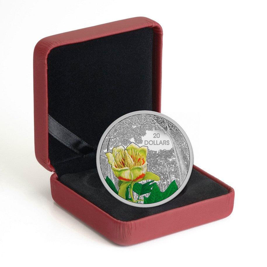 2015 $20 Forests of Canada: Carolinian Tulip-tree - Pure Silver Coin