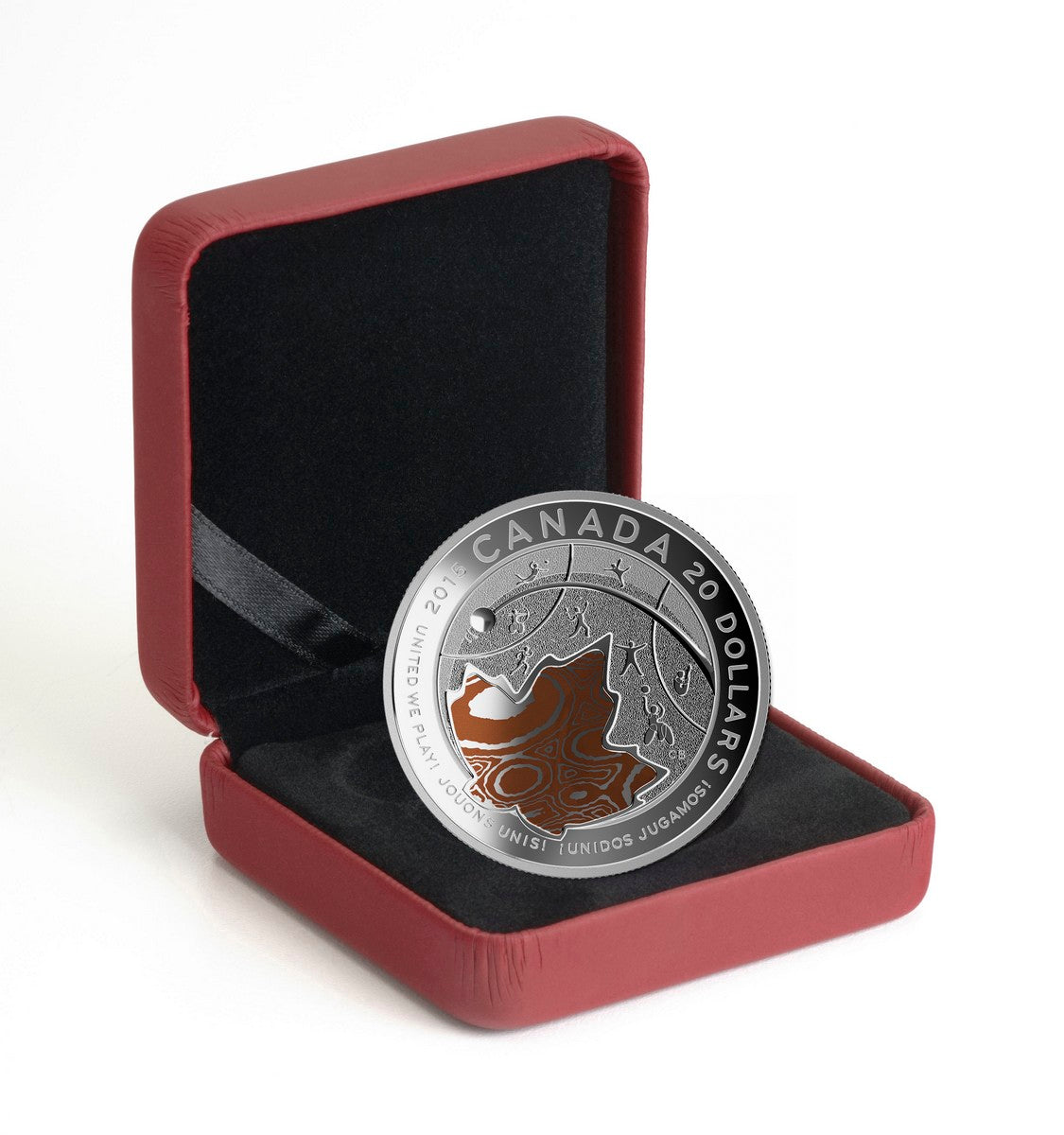 2015 $20 <sup>TM</sup>: TORONTO 2015<sup>TM</sup> Pan Am/ Parapan Am Games: United we Play! - Pure Silver with Copper Coin