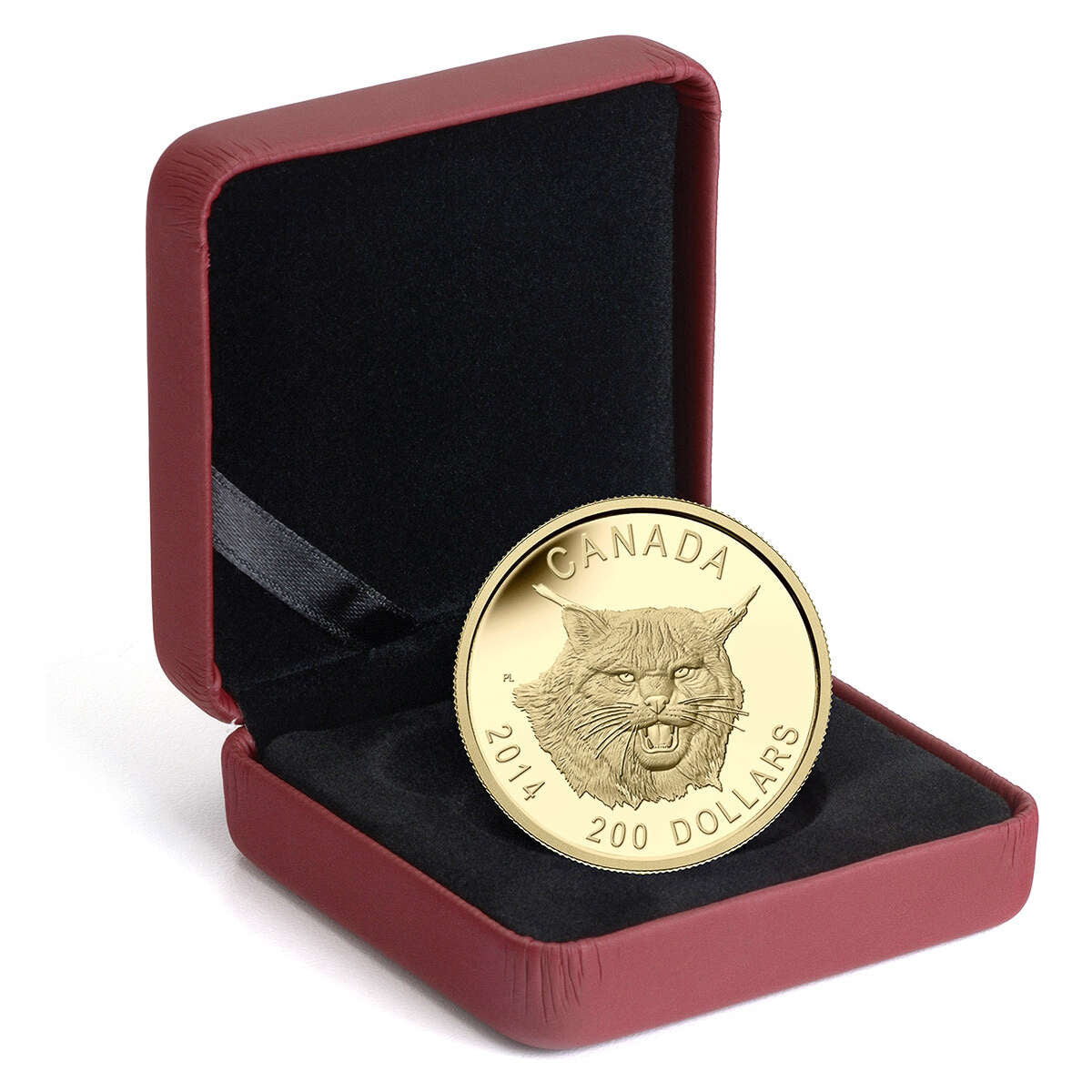 2014 $200 The Fierce Canadian Lynx - Pure Gold Ultra High Relief Coin