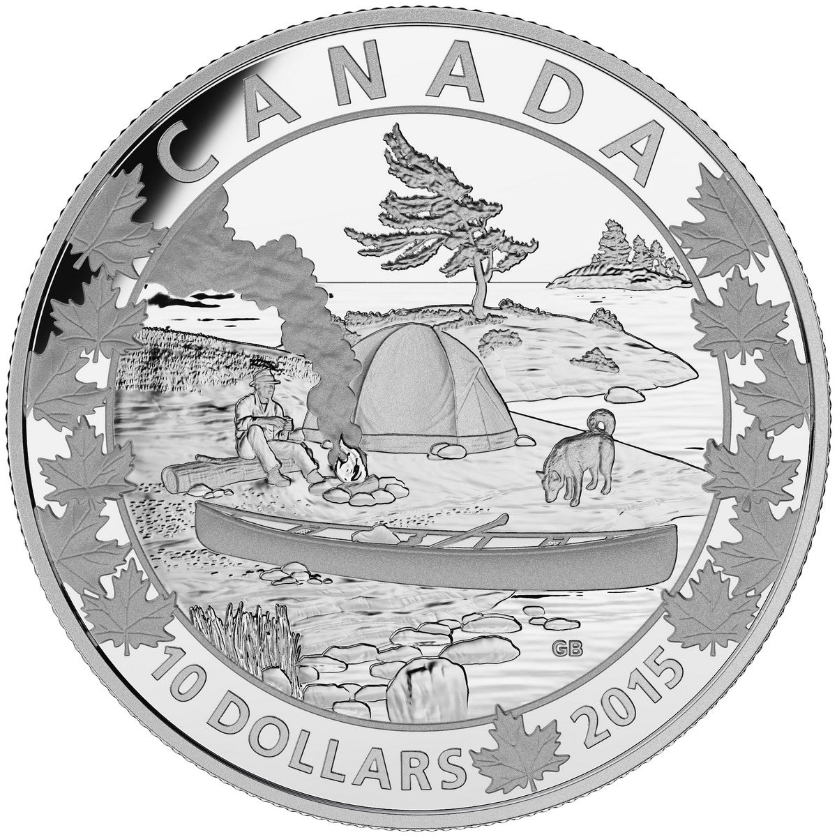 2015 $10 Canoe Across Canada: Serene Scene - Pure Silver Coin