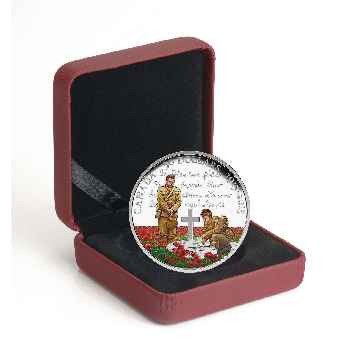 2015 $50 In Flanders Fields, 100th Anniversary - Pure Silver Coin