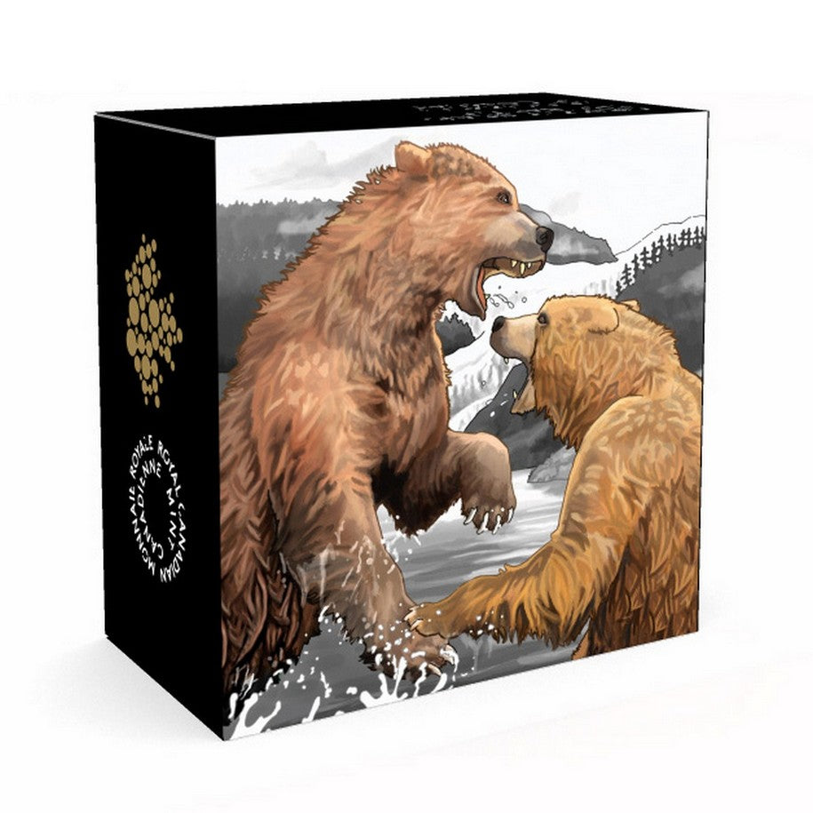 2016 $20 Grizzly Bear: The Battle - Pure Silver Coin