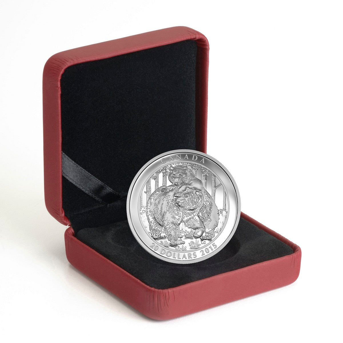 2015 $20 Grizzly Bear: Togetherness - Pure Silver Coin