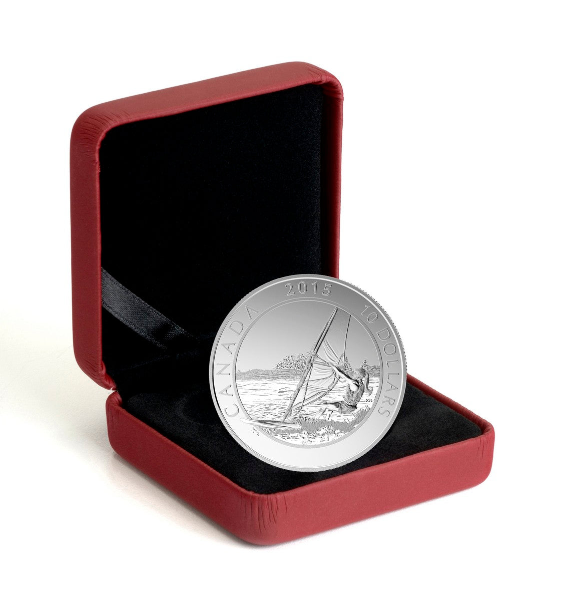 2015 $10 Adventure Canada: Windsurfing - Pure Silver Coin