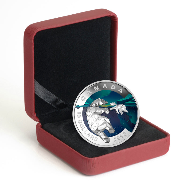 2016 $20 Geometry in Art: Polar Bear - Pure Silver Coin