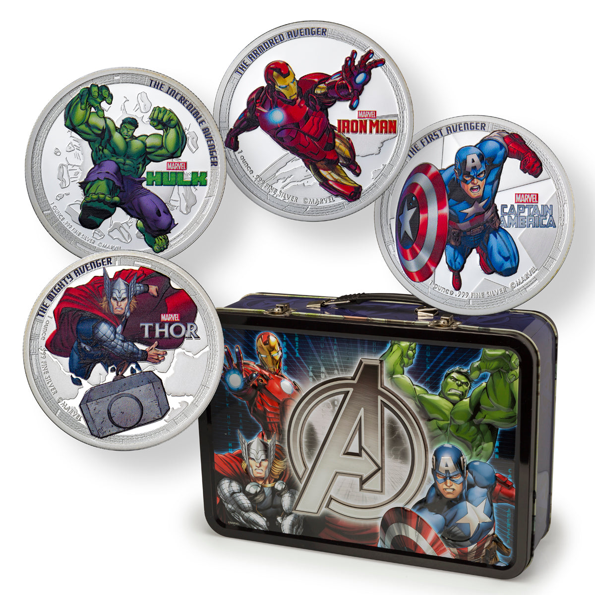 2014 $2 The Avengers - 1 oz Pure Silver 4-Coin Set