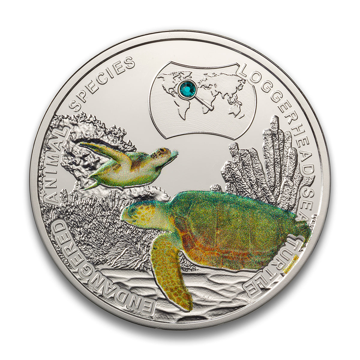 2014 $1 Endangered Animal Species: Loggerhead Sea Turtle - Pure Silver Coin