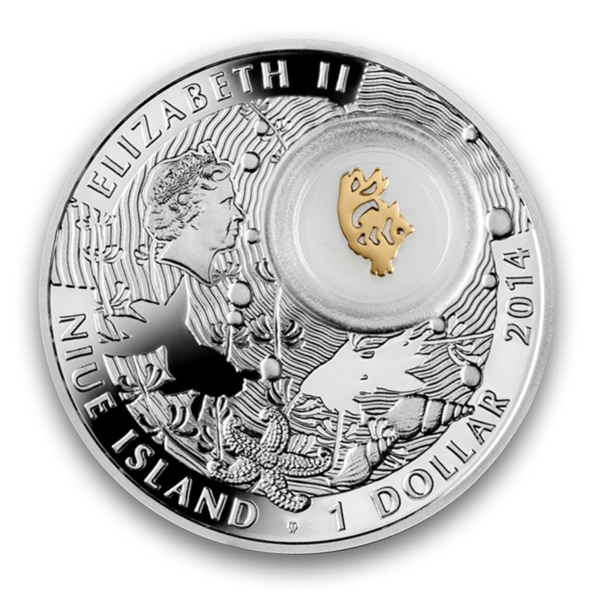 2014 $1 Symbols of Luck: Goldfish - Pure Silver Coin