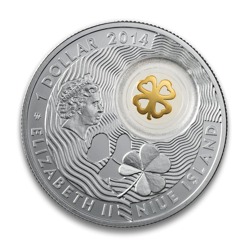 2014 $1 Four Leaf Clover - Fine Silver Coin