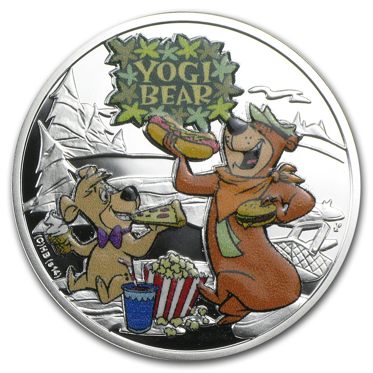 2014 $1 Cartoon Characters: Yogi Bear - Sterling Silver Coin