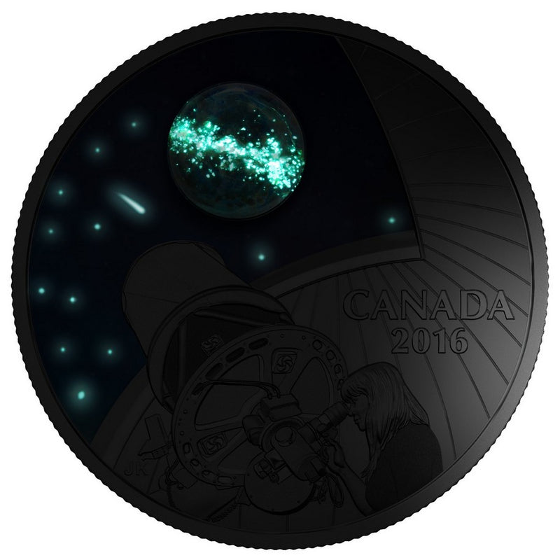 2016 $20 The Universe Glow-in-the-Dark Glass with Opal - Pure Silver Coin