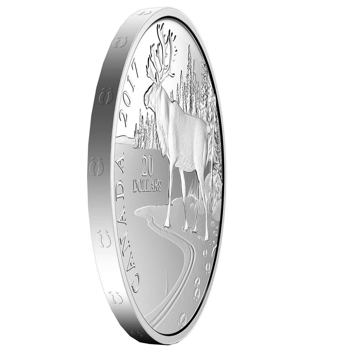 2017 $20 Nature's Impressions: Woodland Caribou - Pure Silver Coin