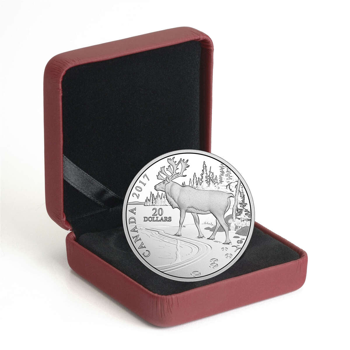 2017 $20 Nature's Impressions: Woodland Caribou - Pure Silver Coin