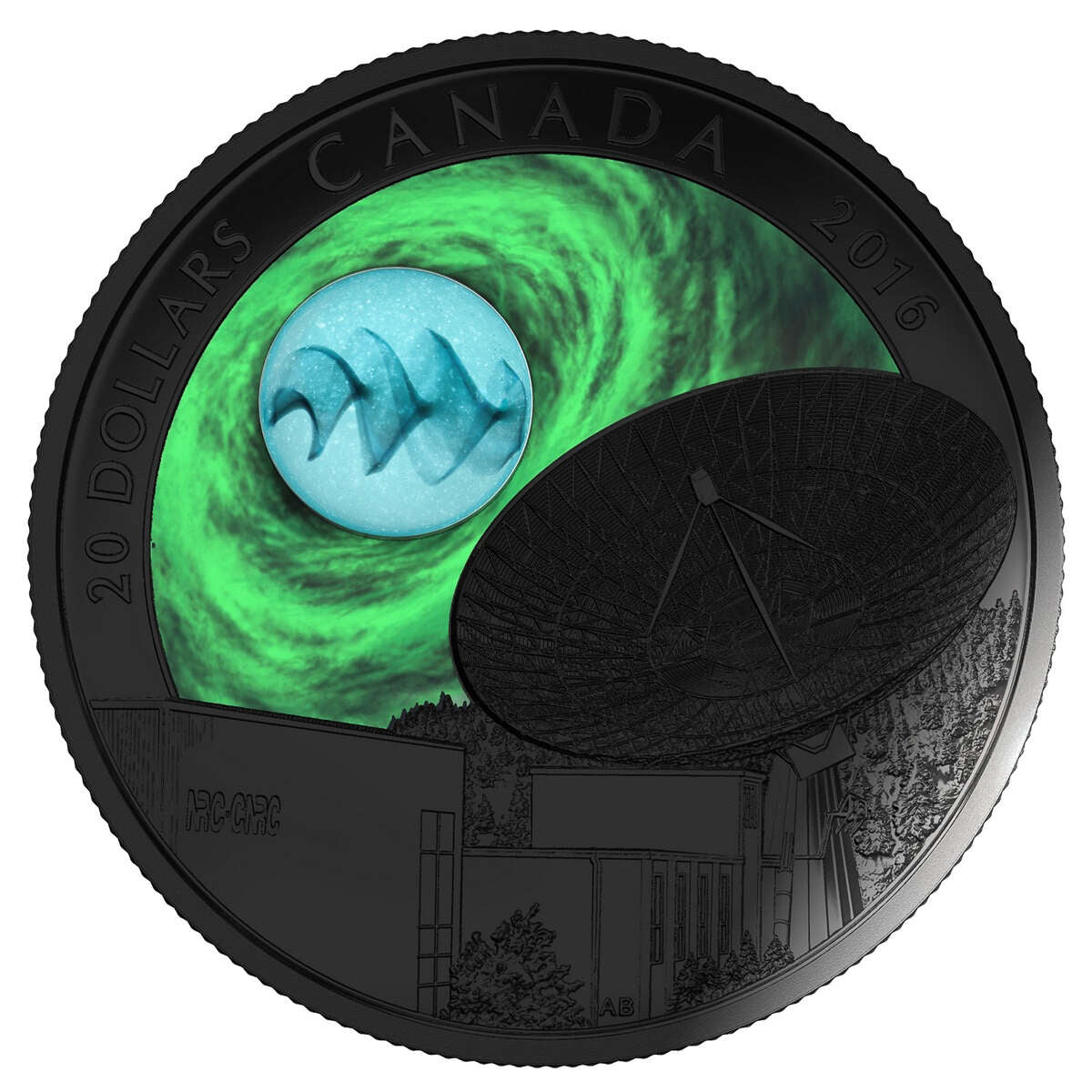 2016 $20 The Universe: Glow-in-the-Dark Glass with Silver Fume - Pure Silver Coin