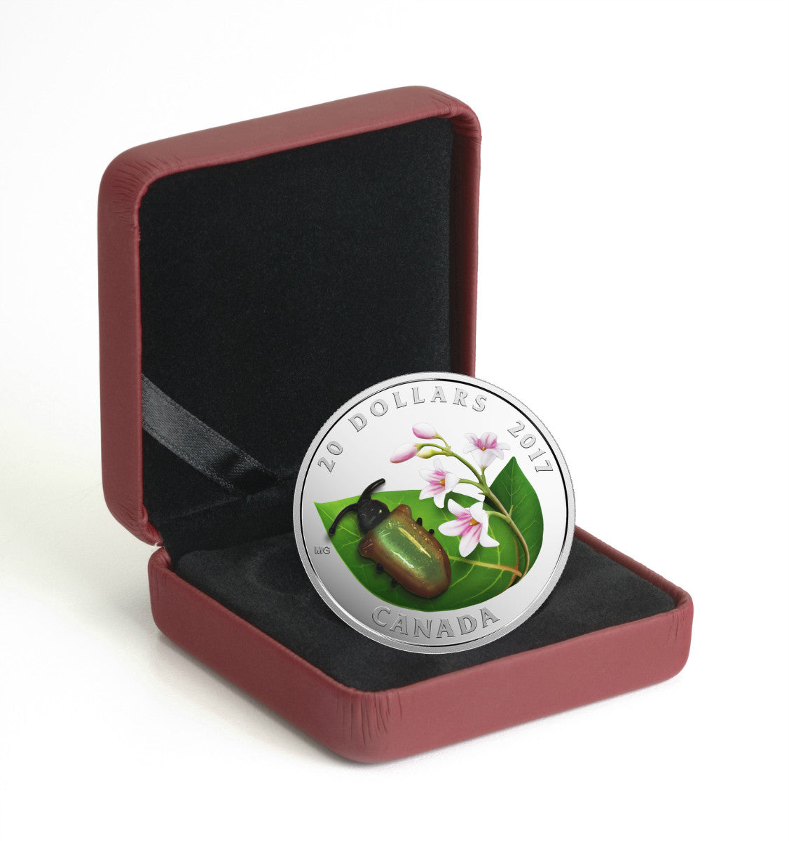 2017 $20 Little Creatures: Venetian Glass Dogbane Beetle - Pure Silver Coin