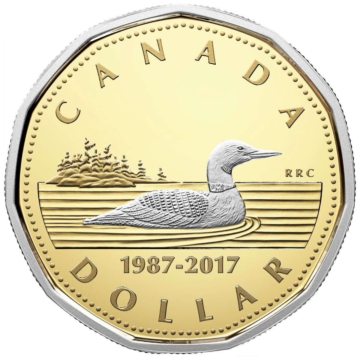 2017 $1 The Loonie, 30th Anniversary - 2 Coin Platinum-Plated Pure Gold Set