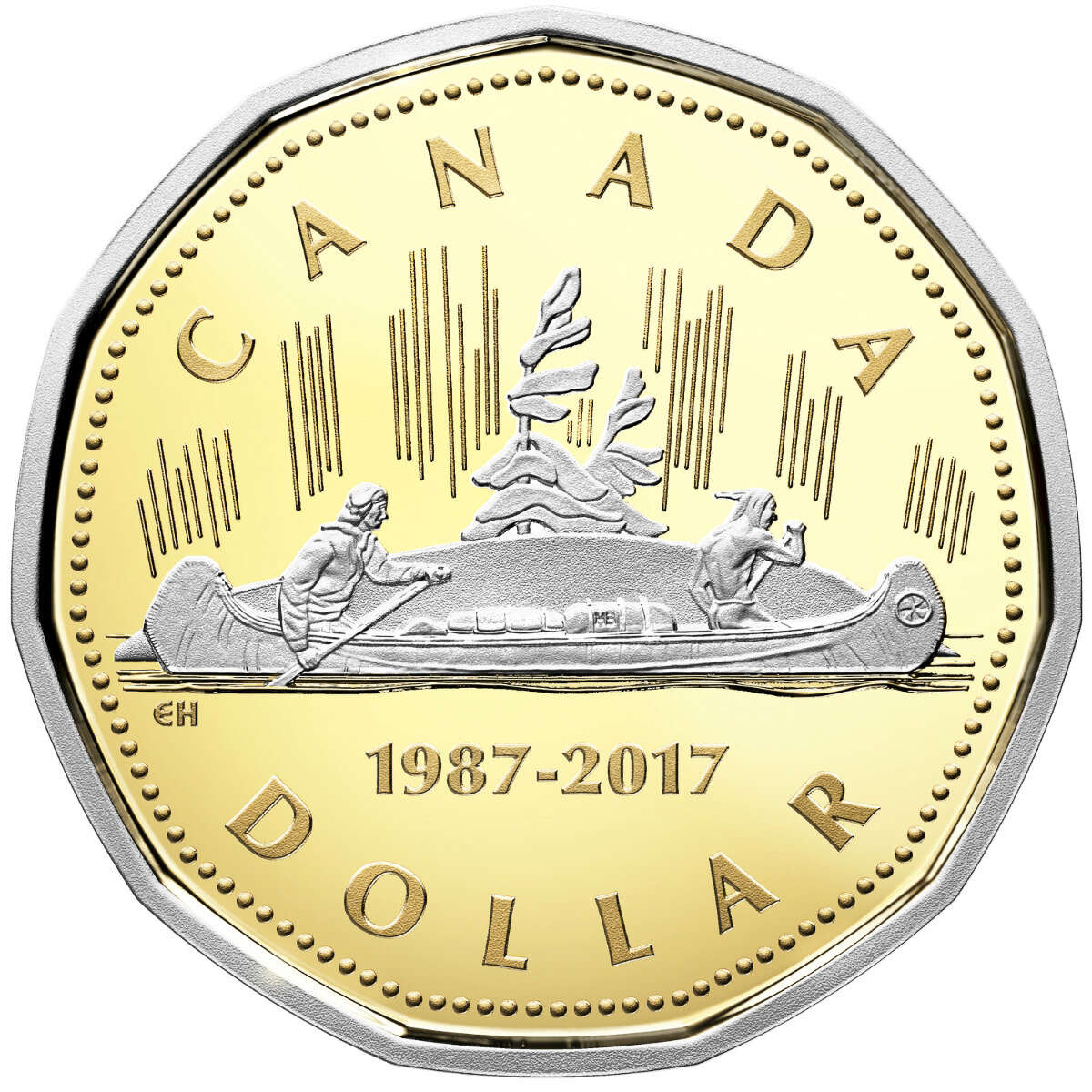 2017 $1 The Loonie, 30th Anniversary - 2 Coin Platinum-Plated Pure Gold Set