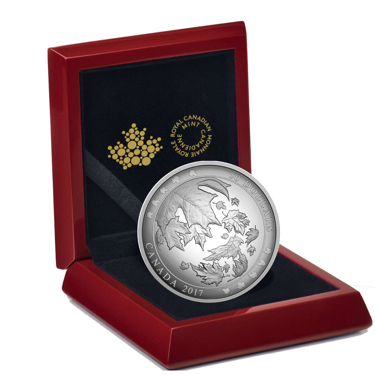 2017 $50 Maple Leaves in Motion - Pure Silver Convex Coin