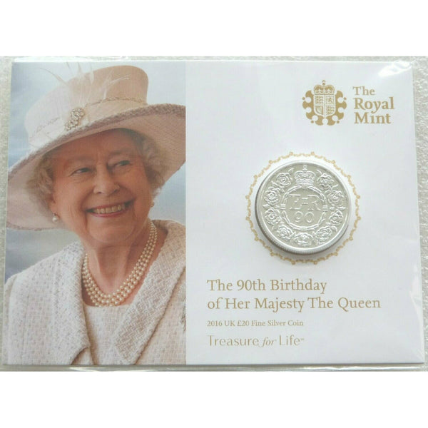 UK 2016 20 Pound 90th Birthday of Her Majesty the Queen - Fine Silver Coin