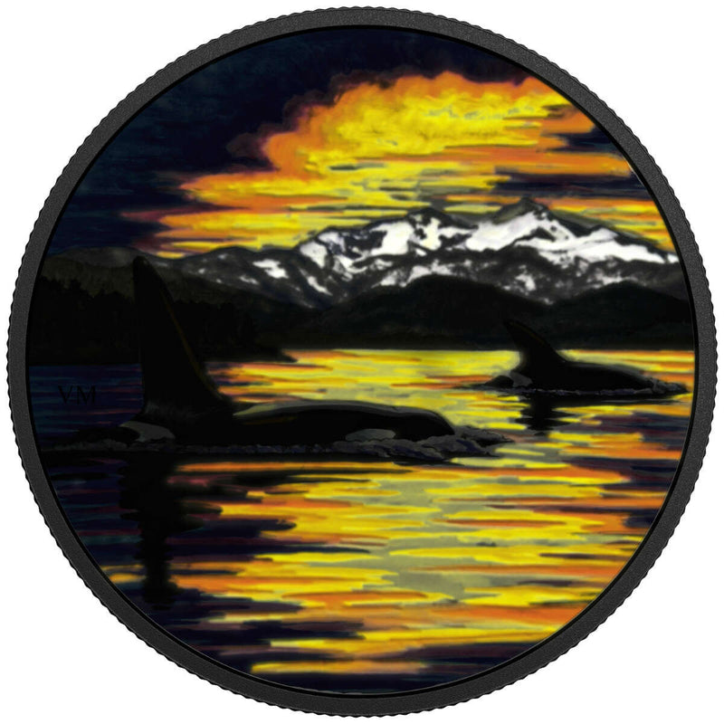 2017 $30 Animals in the Moonlight: Orca - Pure Silver Coin