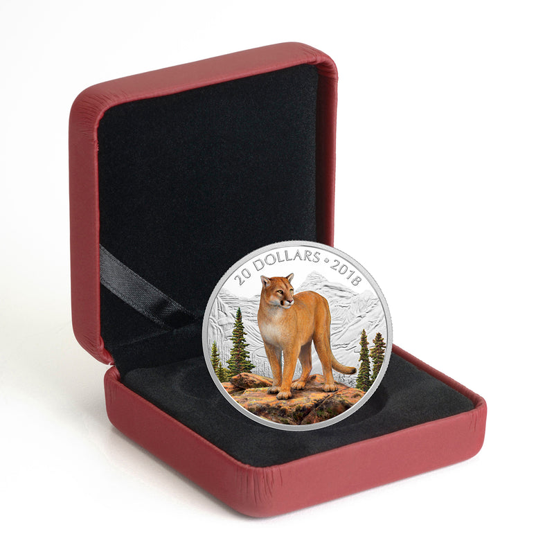 2018 $20 Majestic Wildlife: Courageous Cougar - Pure Silver Coin