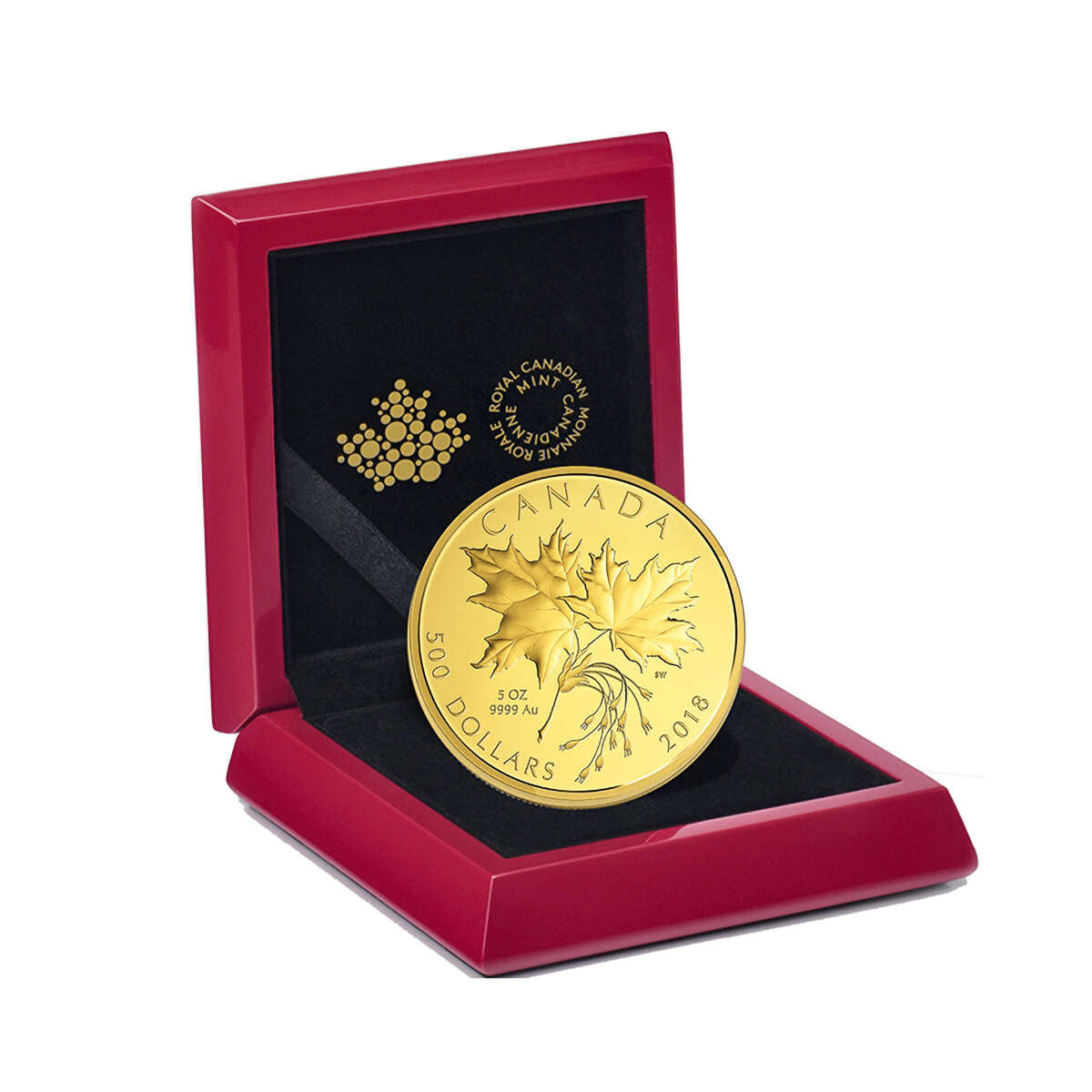 2018 $500 Maple Leaves - Pure Gold Coin