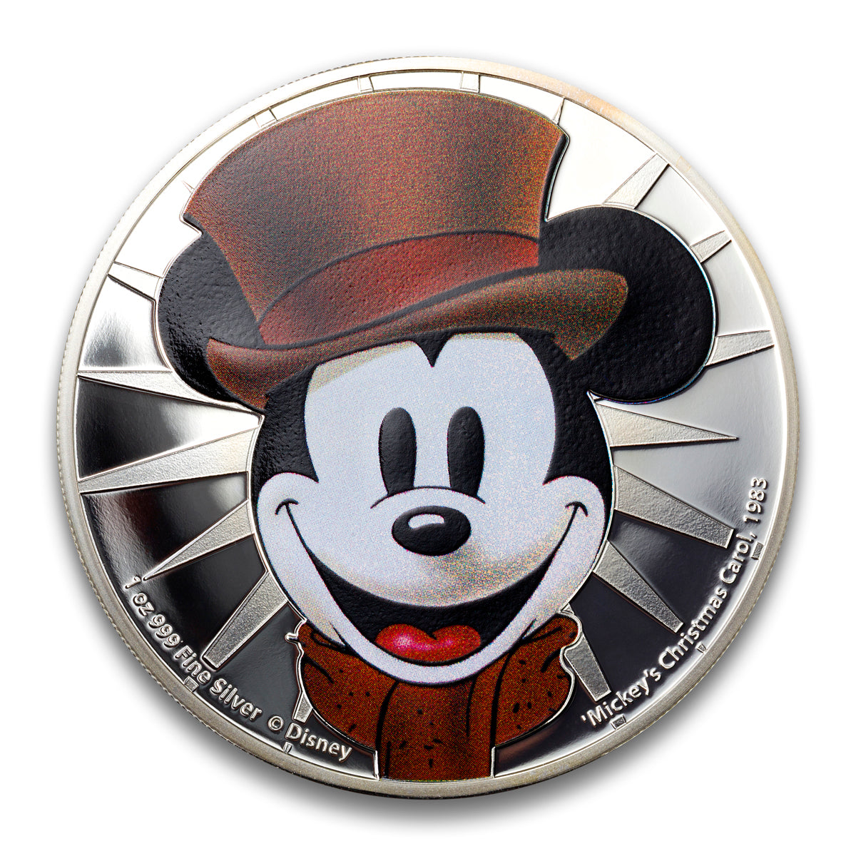 2017 $2 Mickeys Christmas Carol 1983 - Pure Silver Coin