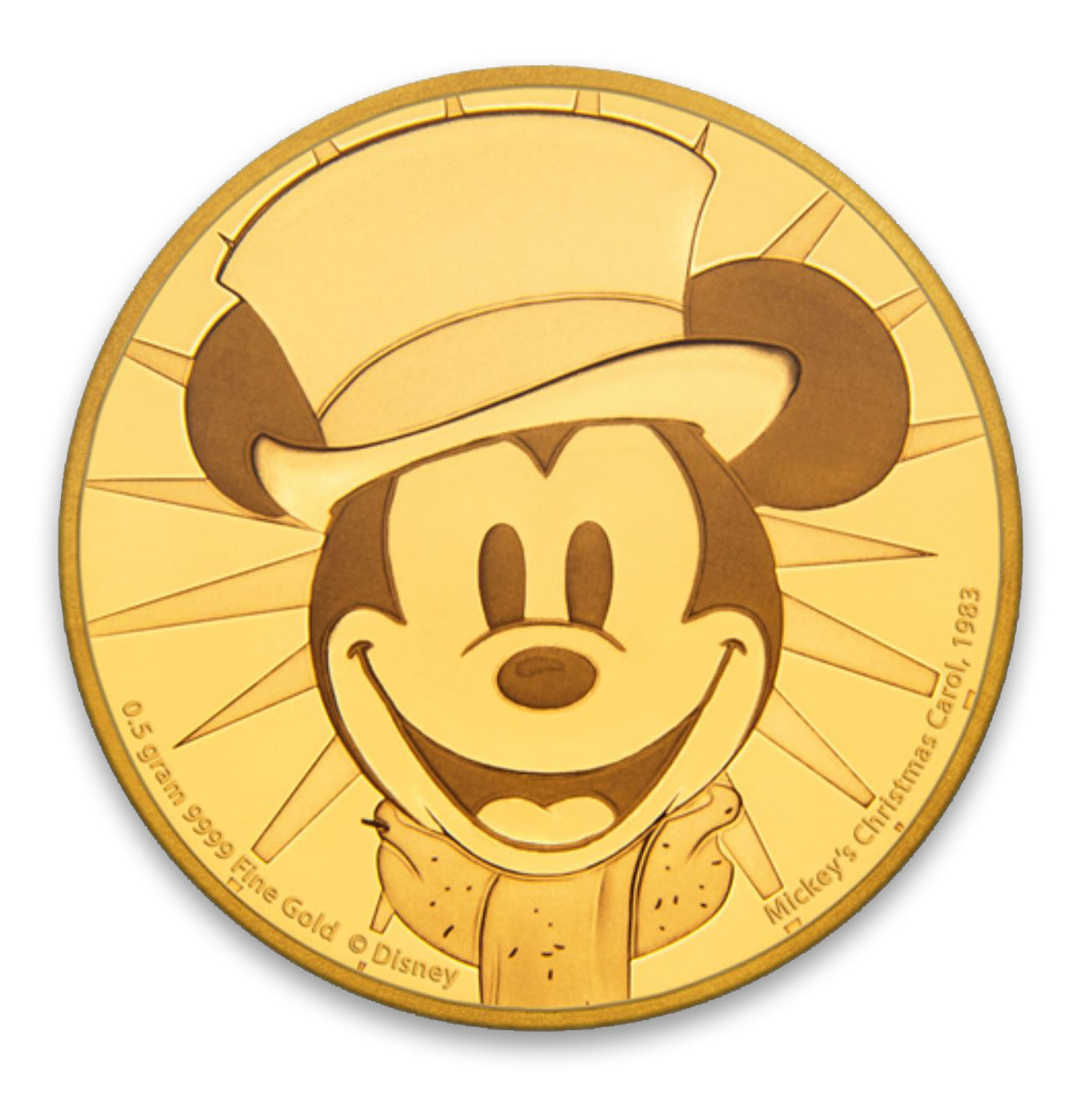 2017 $2.50 Mickey's Christmas Carol 1983 - Pure Gold Coin