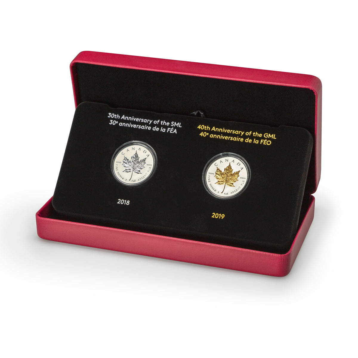 2019 $20 Anniversary of the Maple Leaf - 2 Coin Fine Silver Set