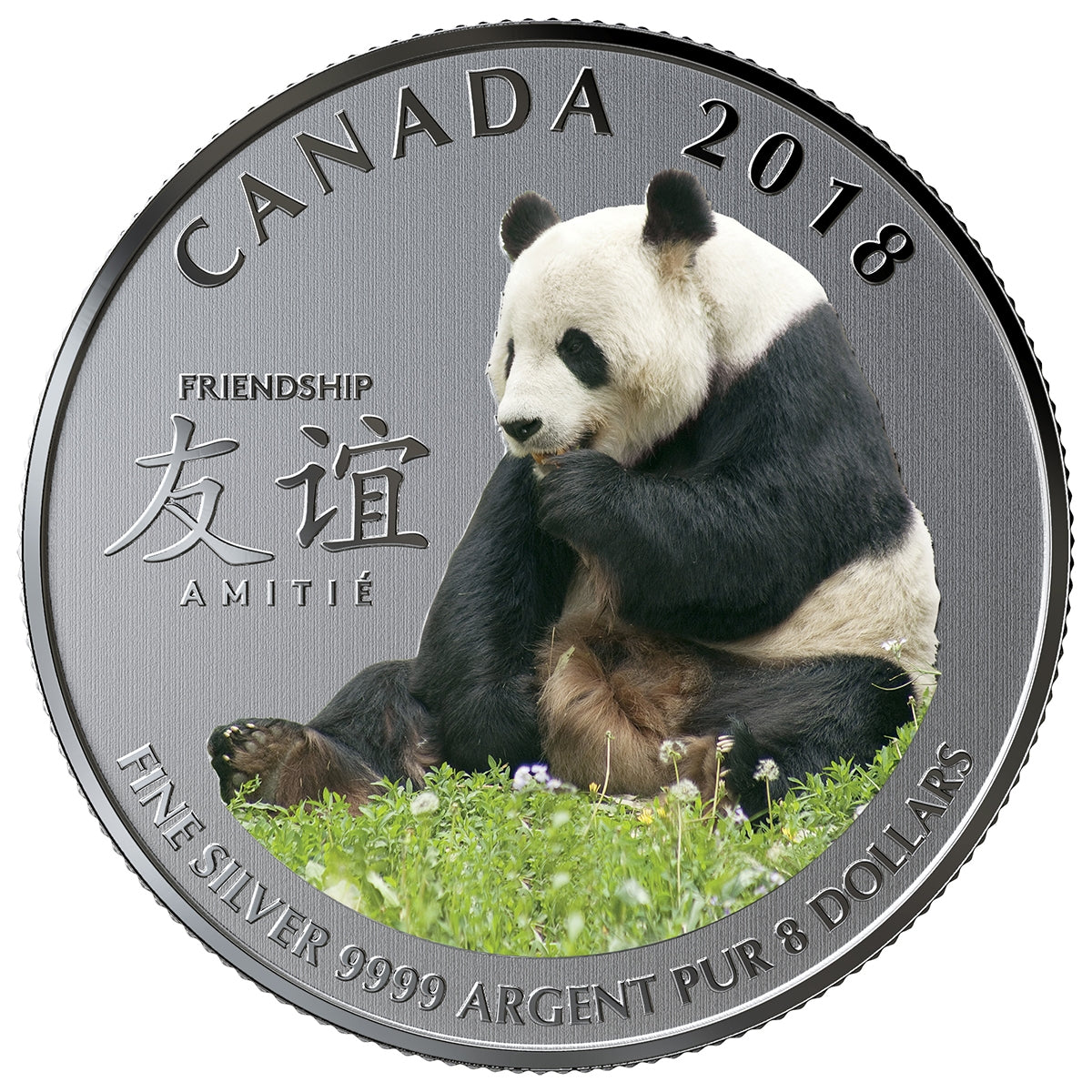 2018 $8 The Peaceful Panda, A Gift of Friendship - Pure Silver Coin