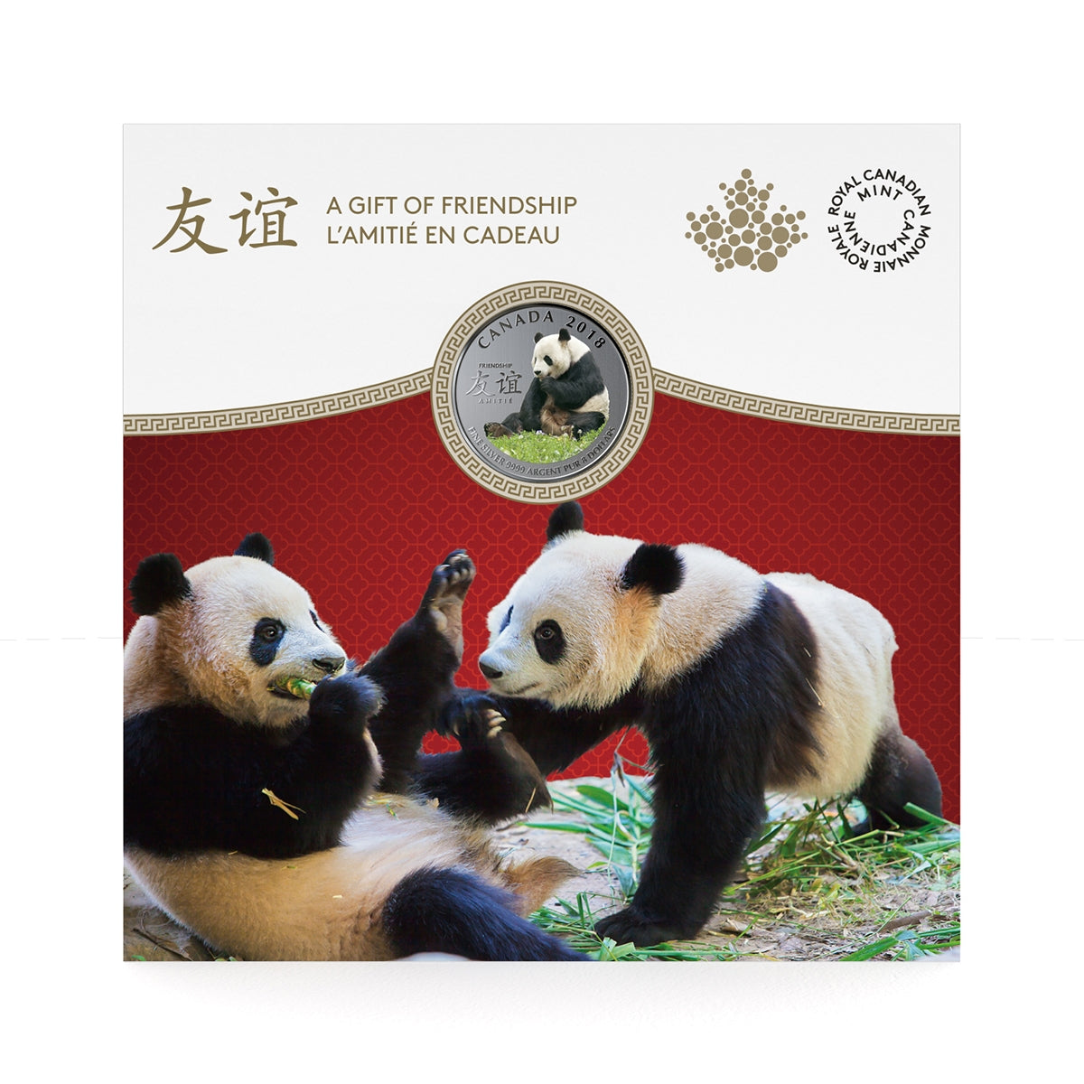 2018 $8 The Peaceful Panda, A Gift of Friendship - Pure Silver Coin