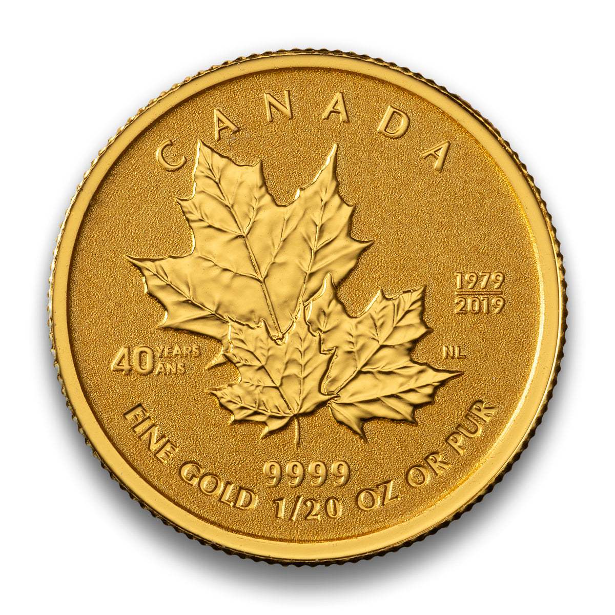 2019 $1 40th Anniversary of the Gold Maple Leaf - 1/20th oz. Gold Maple Leaf Coin