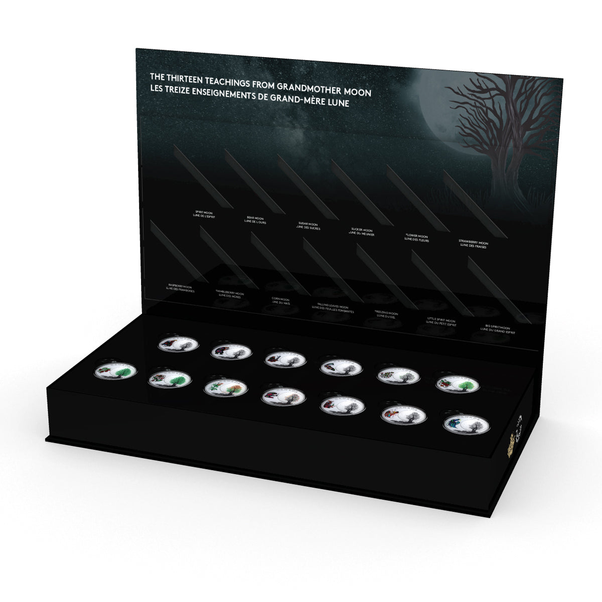 2018 $3 Thirteen Teachings from Grandmother Moon - Pure Silver Coloured 13 Coin Set