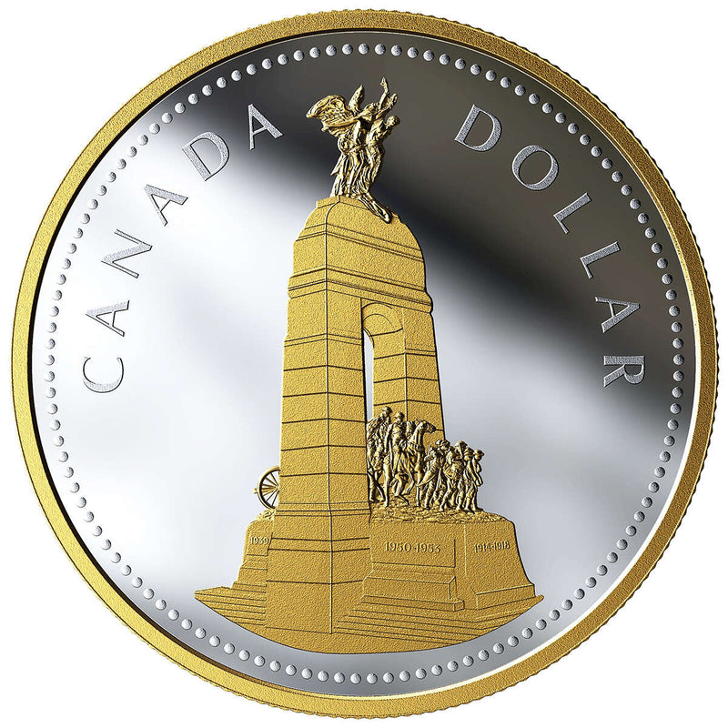2018 $1 Renewed Silver Dollar: The National War Memorial - Pure Silver Coin Default Title