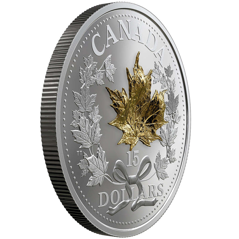 2019 $15 Golden Maple Leaf - Pure Silver Coin <i>(No Sleeve)</i>
