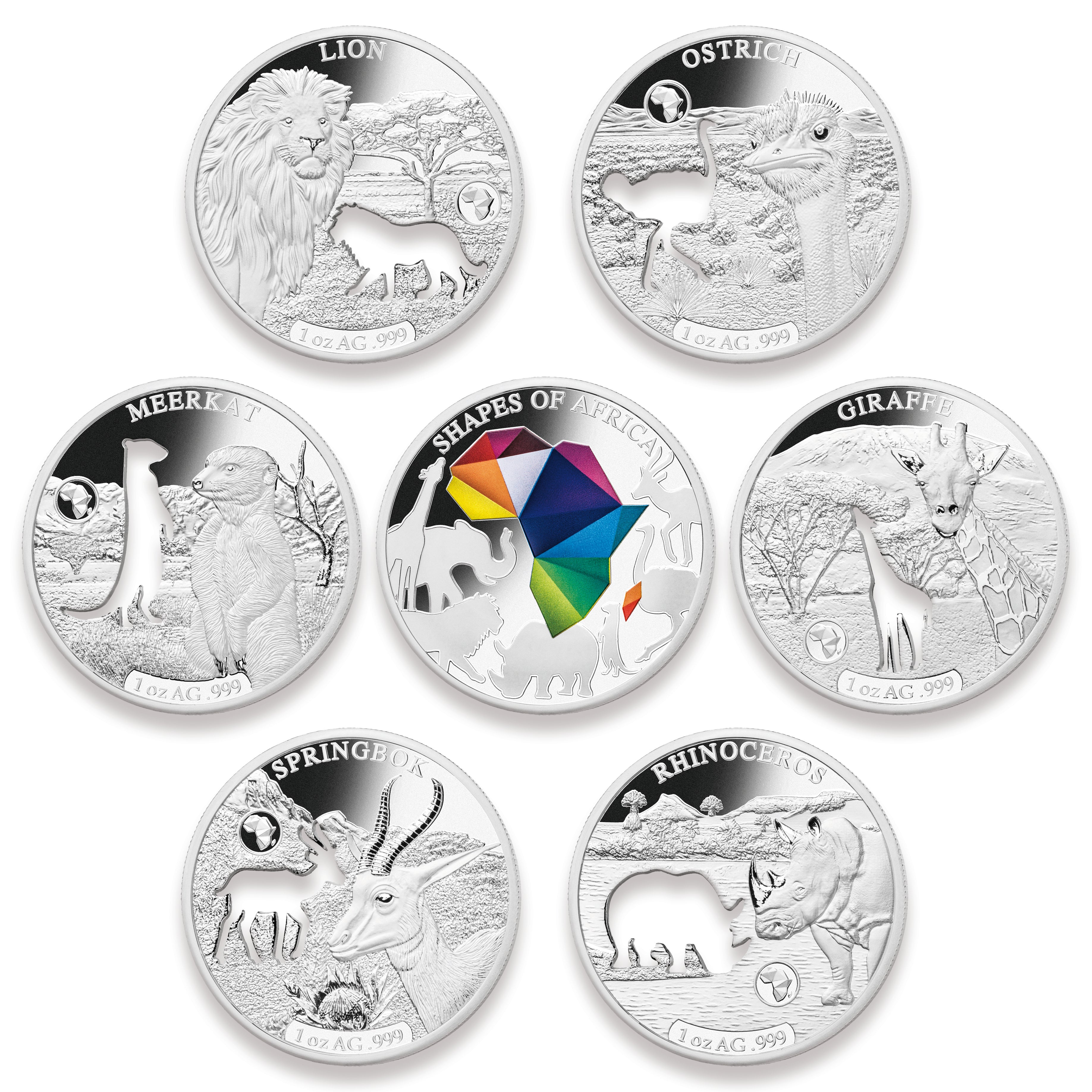 2018 250 Francs Shapes of Africa - Pure Silver Set