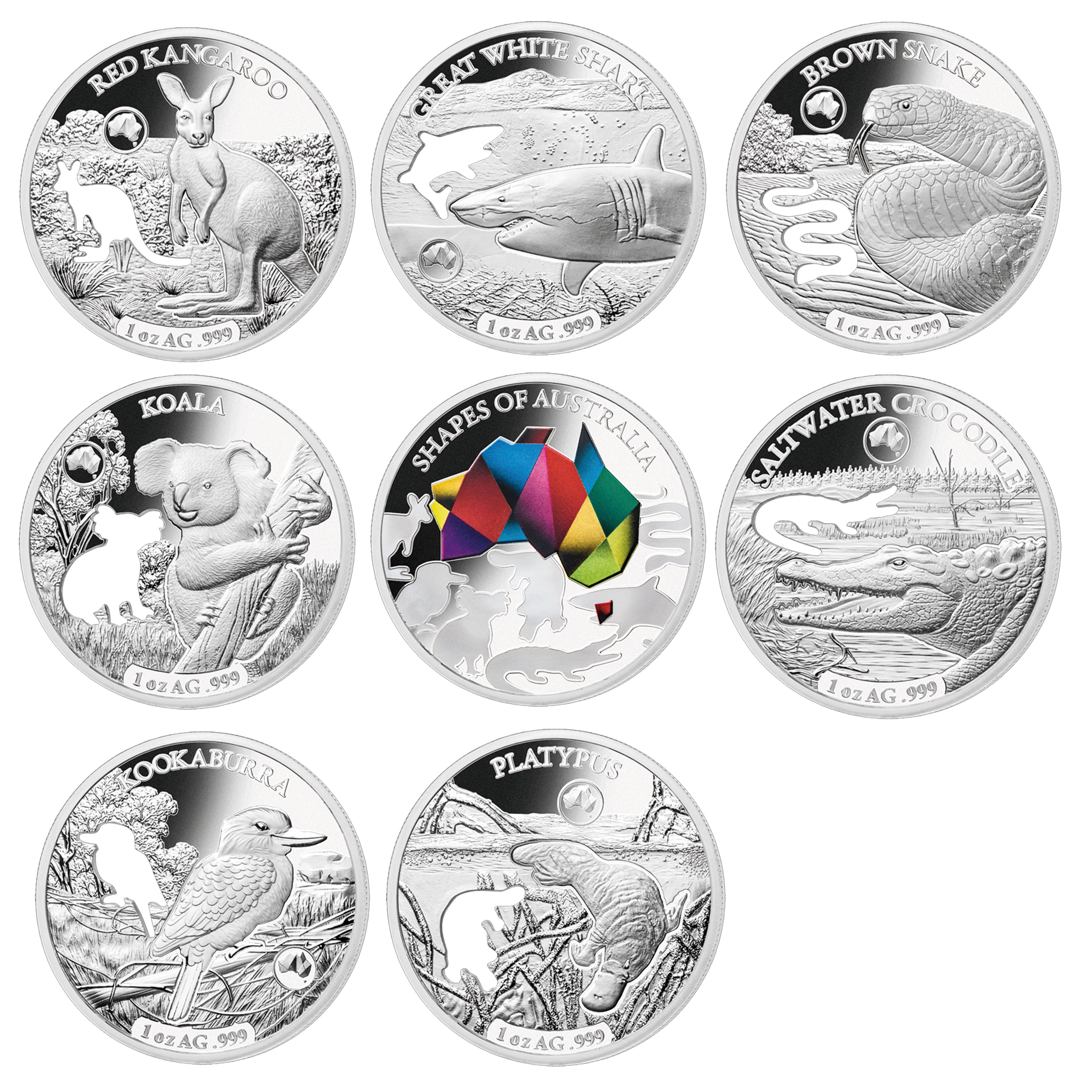 2019 $5 Shapes of Australia - Pure Silver Set