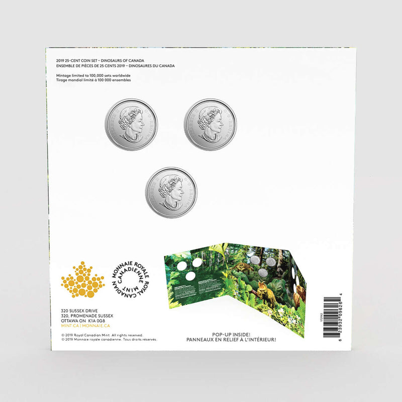 2019 25-Cent Dinosaurs of Canada Set - 3 Coin Set