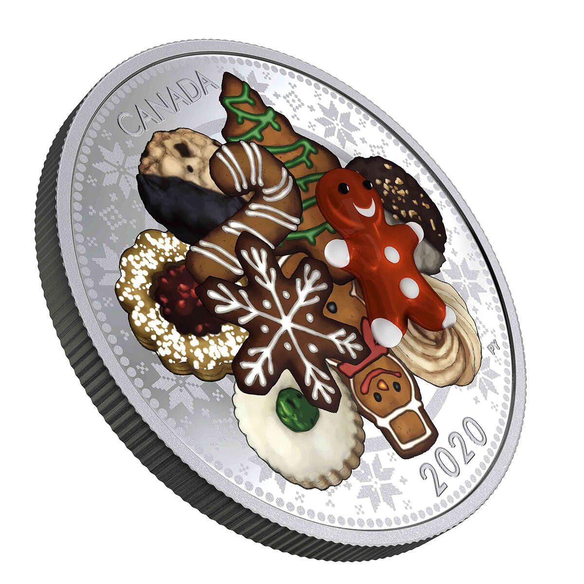 2020 $20 Holiday Cookies - Pure Silver Coin with Murano Glass