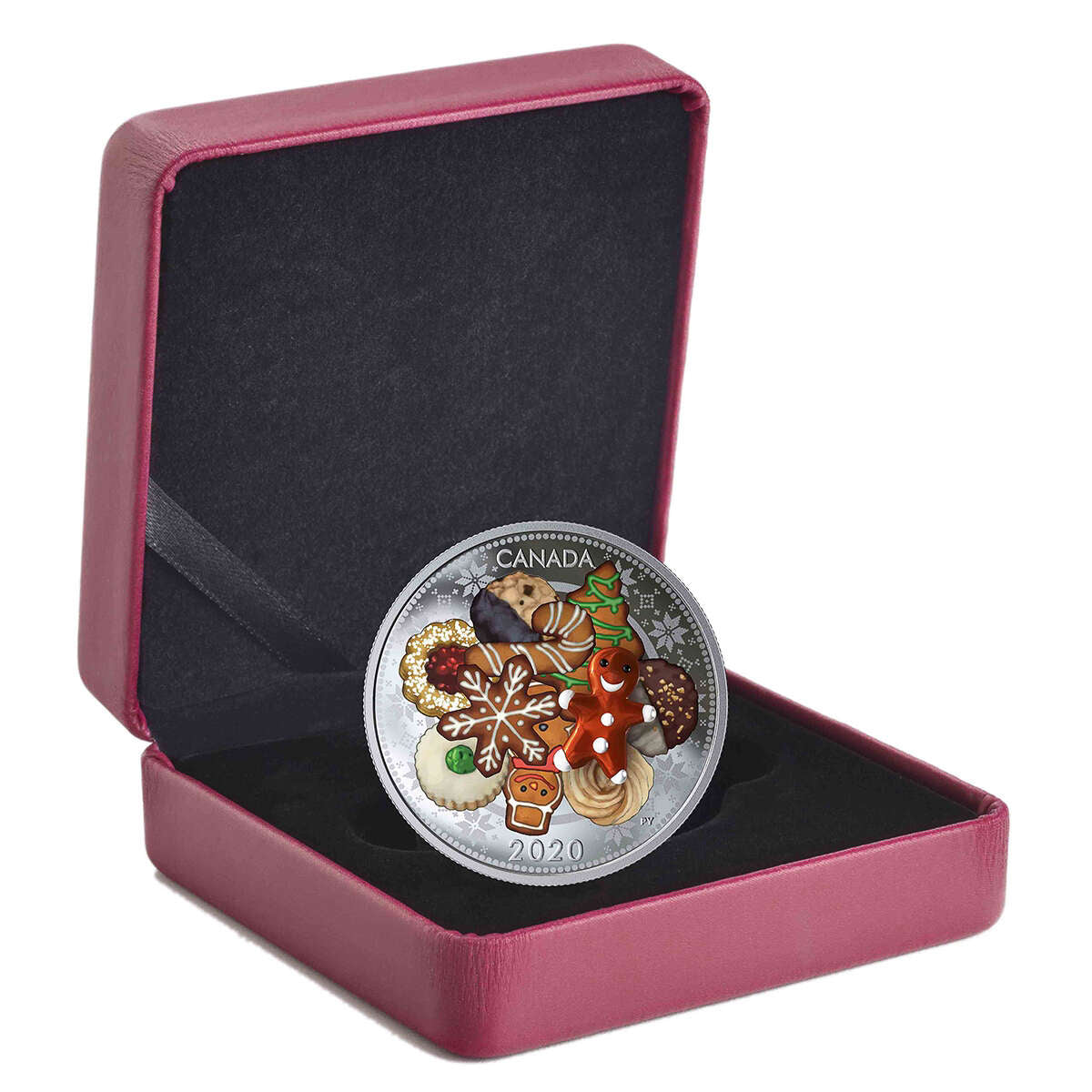 2020 $20 Holiday Cookies - Pure Silver Coin with Murano Glass