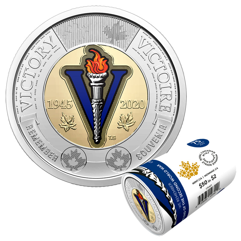 2020 $2 75th Anniversary of the End of the Second World War - Special Wrap Roll (Coloured)