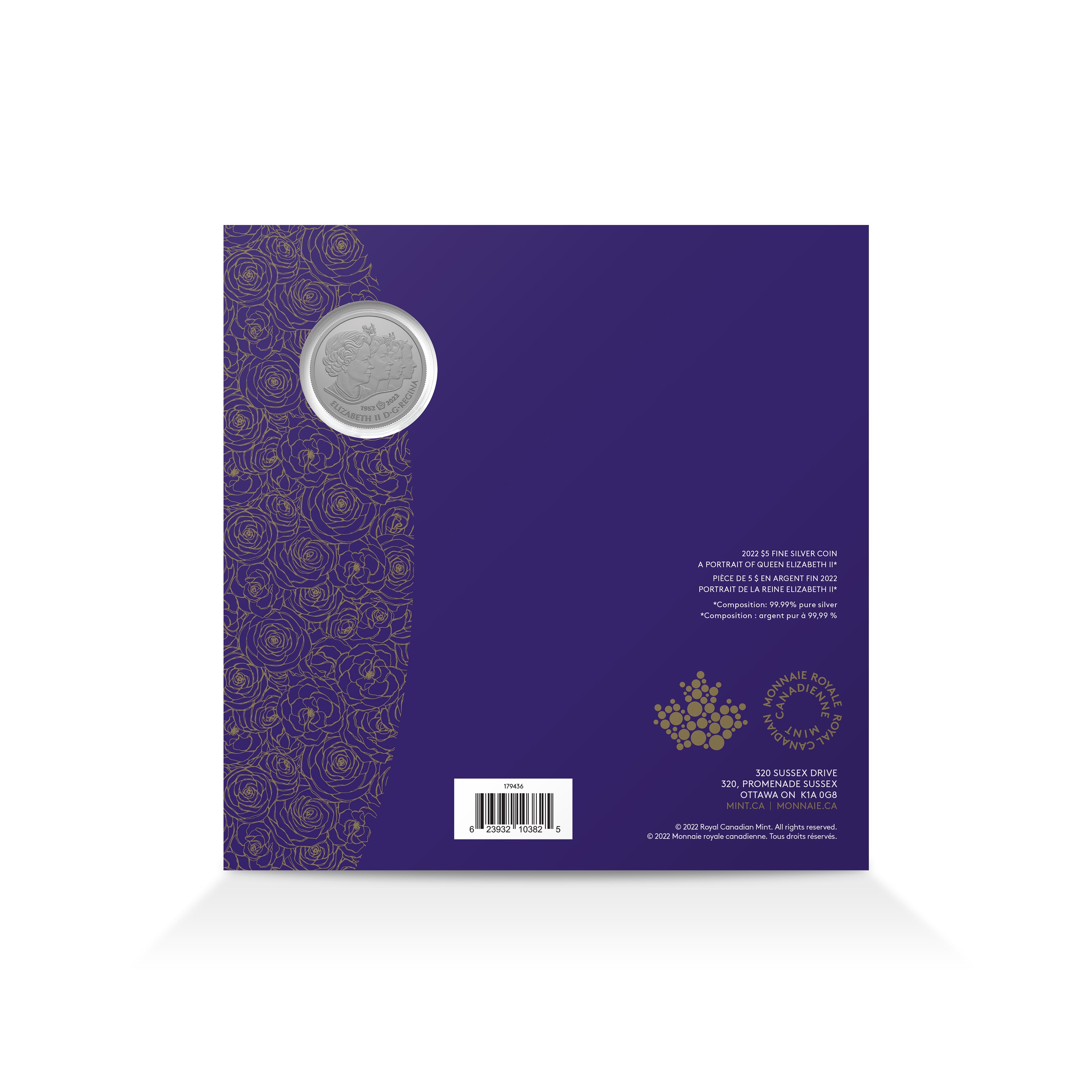 2022 $5 A Portrait of Queen Elizabeth II - Pure Silver Coin