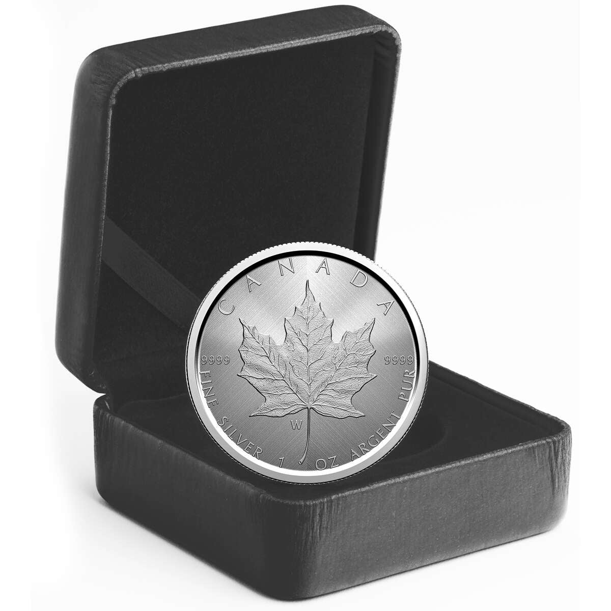 2021 $5 Silver Maple Leaf: W Mint Mark - Pure Silver Coin