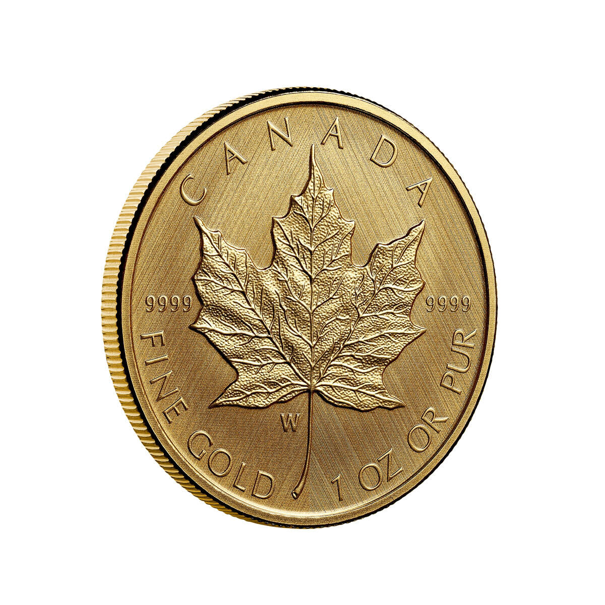 2021 $50 Gold Maple Leaf: W Mint Mark - Pure Gold Coin <i>(No Certificate)</i>