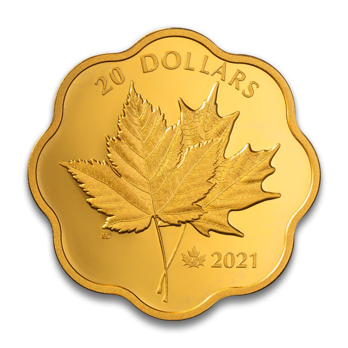 Iconic Maple Color 2021 $20 Iconic Maple Leaves - Pure Silver Coin