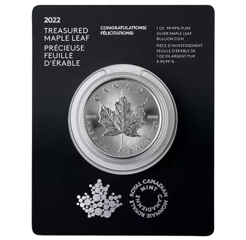 2022 $5 Treasured Silver Maple Leaf: Congratulations - Pure Silver Premium Bullion Coin